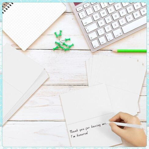 100 Pack Folded Cardstock 5" x 7" 140lb/230GSM Blank Greeting Cards Cold Pressed Thank You Cards White Blank Note Cards for DIY Invitations Wedding in Kuwait