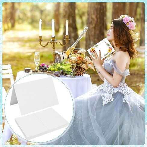 100 Pack Folded Cardstock 5" x 7" 140lb/230GSM Blank Greeting Cards Cold Pressed Thank You Cards White Blank Note Cards for DIY Invitations Wedding in Kuwait