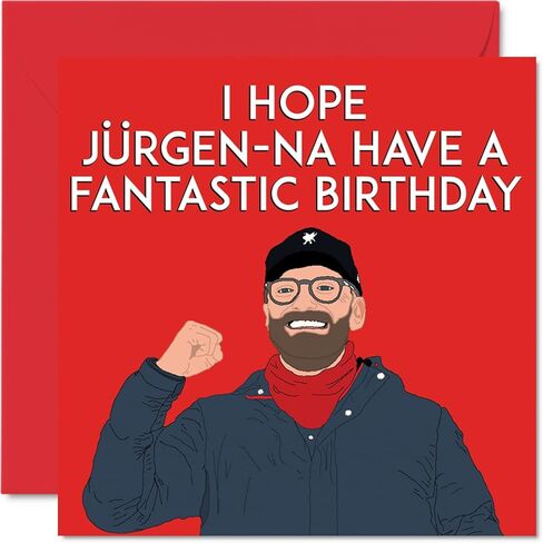 Fun Football Birthday Cards for Men Women - England Manager - Funny Happy Birthday Card for Mom Dad Papa Pops Brother Sister Son Daughter Grandma Grandpa, 5.7 Inch Joke Footy Bday Greeting Cards in Kuwait