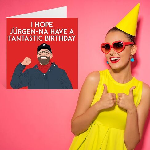 Fun Football Birthday Cards for Men Women - England Manager - Funny Happy Birthday Card for Mom Dad Papa Pops Brother Sister Son Daughter Grandma Grandpa, 5.7 Inch Joke Footy Bday Greeting Cards in Kuwait