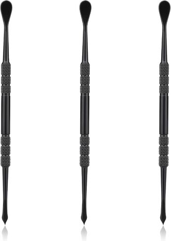 3 Pieces Wax Carving Tools, Double-Headed Wax Molding Sculpting Tool Stainless Steel Clay Carving Tool Spoon Kit for Wax Jewelry Making Supplies, Black in Saudi Arabia
