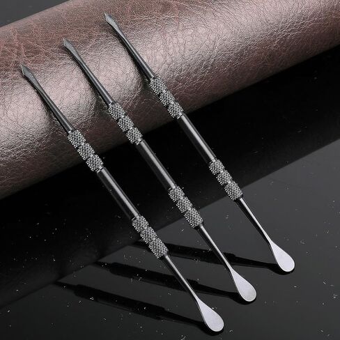 3 Pieces Wax Carving Tools, Double-Headed Wax Molding Sculpting Tool Stainless Steel Clay Carving Tool Spoon Kit for Wax Jewelry Making Supplies, Black in Saudi Arabia
