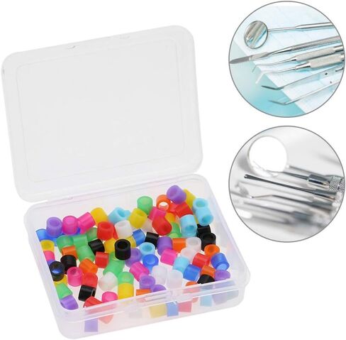 حلقات رمز الأسنان، 100 قطعة/صندوق مختلط الألوان حلقات رمز حلقات رمز السيليكون لأداة طب الأسنان in Kuwait