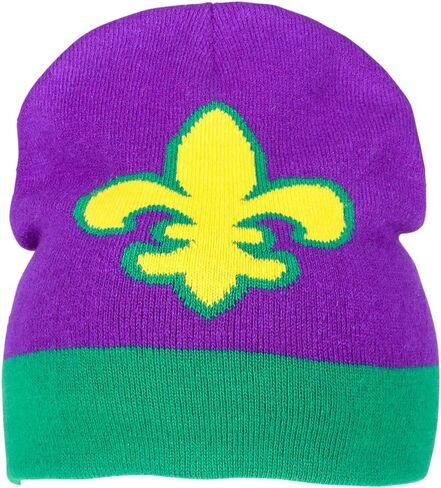 Rhode Island Novelty Mardi Gras Fleur De Lis Beanie Hat, One per Order in Saudi Arabia