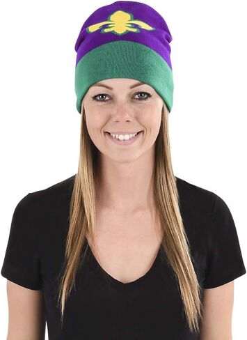 Rhode Island Novelty Mardi Gras Fleur De Lis Beanie Hat, One per Order in Saudi Arabia