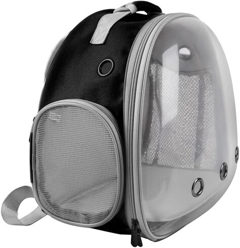 حقيبة ظهر التنين الملتحي، حزام ومقود قابلان للتعديل (S، M، L، 3 عبوات)، حامل حقيبة ظهر صغير على شكل كبسولة فضائية لخنزير غينيا، أرنب الطيور، رمادي in Kuwait