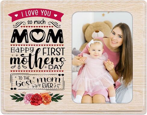 FaCraft First Mothers Day Picture Frames 4x6 Wood 1st Mother's Day Photo Frame for Mom from Baby First Mothers Day Gifts Frames for New Mom New Baby Mom to be Newborn New Parents Boy Girl Baby Nursery in Kuwait