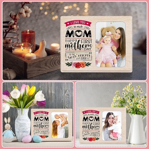 FaCraft First Mothers Day Picture Frames 4x6 Wood 1st Mother's Day Photo Frame for Mom from Baby First Mothers Day Gifts Frames for New Mom New Baby Mom to be Newborn New Parents Boy Girl Baby Nursery in Saudi Arabia