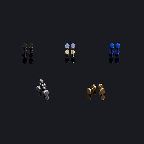 MDFUN مقياس مزيف 316L جراحي من الفولاذ المقاوم للصدأ عيون شريرة مستديرة دمبل ترصيع مسطح in Kuwait