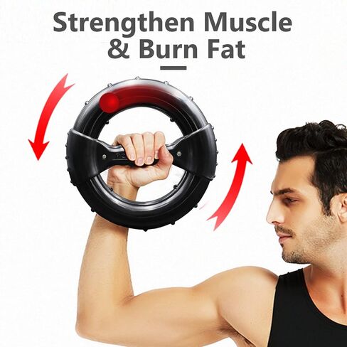 Suertree جهاز تمرين الذراع متساوي القياس للمعصمين والذراعين والكتفين وعضلات البطن الأساسية - باور باور سبين إيفو من باور بول للتدريبات المنزلية والجيم وإعادة التأهيل (أسود) in Kuwait