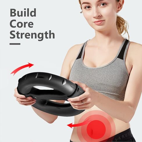 Suertree جهاز تمرين الذراع متساوي القياس للمعصمين والذراعين والكتفين وعضلات البطن الأساسية - باور باور سبين إيفو من باور بول للتدريبات المنزلية والجيم وإعادة التأهيل (أسود) in Kuwait