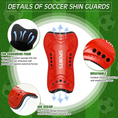 2 Pairs of Kids Shin Guards with Girls Soccer Socks Protective Soccer Shin Guards Soccer Gear for 3-6, 6-10, 10-15 Years Old Girls Boys Children Teens Games Protection Equipment in Saudi Arabia