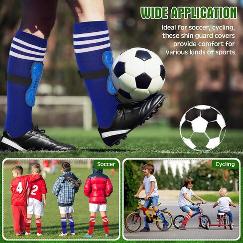2 Pairs of Kids Shin Guards with Girls Soccer Socks Protective Soccer Shin Guards Soccer Gear for 3-6, 6-10, 10-15 Years Old Girls Boys Children Teens Games Protection Equipment in Saudi Arabia