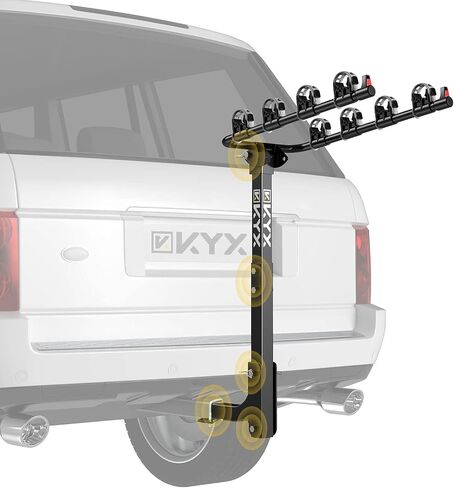 Bike Car Rack, 3 Bicycles Rack Mount Carrier with 2 in. Hitch Receiver, 143LBS Capacity Stable Steel Frame with Foldable and Tilt-Away Modes for Car SUV Truck Vans, Easy Assembly, Safe Locking, Black in Saudi Arabia
