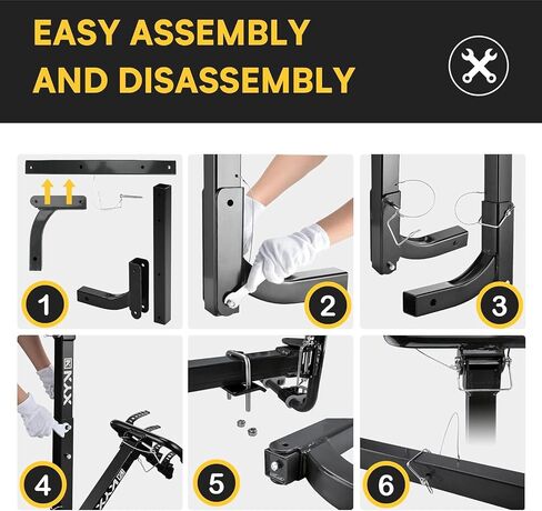 Bike Car Rack, 3 Bicycles Rack Mount Carrier with 2 in. Hitch Receiver, 143LBS Capacity Stable Steel Frame with Foldable and Tilt-Away Modes for Car SUV Truck Vans, Easy Assembly, Safe Locking, Black in Saudi Arabia