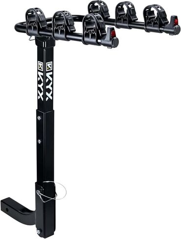 Bike Car Rack, 3 Bicycles Rack Mount Carrier with 2 in. Hitch Receiver, 143LBS Capacity Stable Steel Frame with Foldable and Tilt-Away Modes for Car SUV Truck Vans, Easy Assembly, Safe Locking, Black in Saudi Arabia