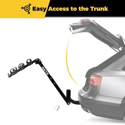 Bike Car Rack, 3 Bicycles Rack Mount Carrier with 2 in. Hitch Receiver, 143LBS Capacity Stable Steel Frame with Foldable and Tilt-Away Modes for Car SUV Truck Vans, Easy Assembly, Safe Locking, Black in Saudi Arabia