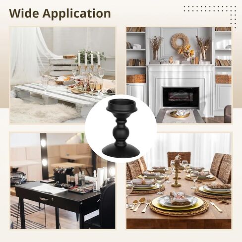 3 قطع حامل شموع حديدية تقف 5.3/6.8/9.1 بوصة طويل القامة عمود حامل شموع مجموعة شموع معطرة سوداء تقف الرجعية الجدول محور ديكور للمدفأة in Kuwait