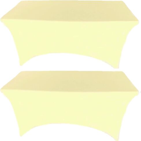 2 Pack 4FT Black Spandex Tablecloth Stretch Fitted Table Cover for Rectangular Table Event, Wedding, Banquet and Parties in Kuwait