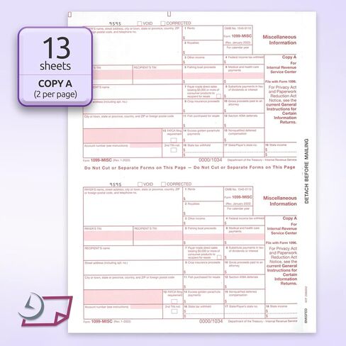NextDayLabels 1099 MISC Forms for 2023, 4-Part Tax Forms, Vendor Kit of 25 Laser Forms and 25 Self-Seal Envelopes, Forms Designed for QuickBooks and Other Accounting Software in Saudi Arabia