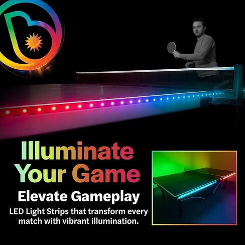 Brightz LED Ping Pong Table Light - Electrify Your Gameplay Experience! 12-Foot Light Strip for Ping Pong Tables - Color Changing or Solid Color Modes (Table Not Included) in Kuwait