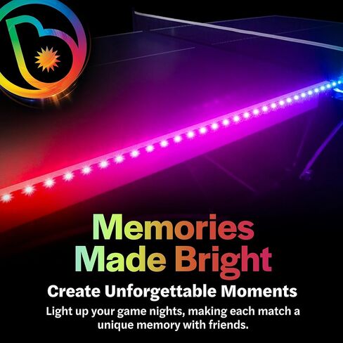Brightz LED Ping Pong Table Light - Electrify Your Gameplay Experience! 12-Foot Light Strip for Ping Pong Tables - Color Changing or Solid Color Modes (Table Not Included) in Kuwait