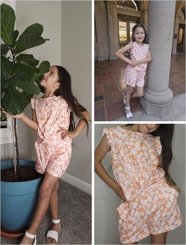 Arshiner Toddler Girl 2 Piece Short Sets Baby Girls Floral-Print Clothes Twist Front Top and Short with Pocket Summer Outfits in Saudi Arabia