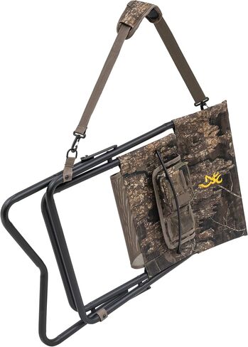 Browning Low-Profile Woodland Hunting Chair with Flat-Folding Design, Durable Steel Frame, Hanging Call Organizer Pocket, and Padded Shoulder Carry Strap in Saudi Arabia