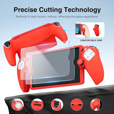 Crystal Shell Compatible with Sony Playstation Portal, PS5 Portal Hard Protective Case with Comfortable Ergonomic Grip & 4 Thumb Stick Caps, Playstation Portal Accessories in Saudi Arabia