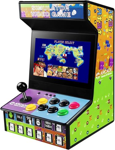 Handheld Arcade Game Console -10 Inch Mini Arcade Machine Cabinet - Classics Mini Player -Retro Games Included -Tabletop and Bartop Support for TV Output, Birthday Present Gift for Kids in Kuwait