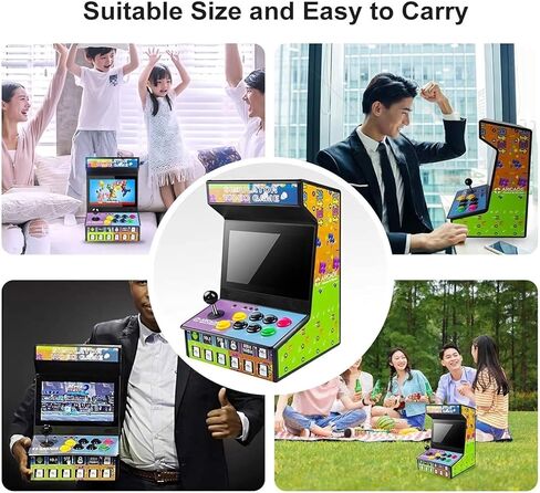 Handheld Arcade Game Console -10 Inch Mini Arcade Machine Cabinet - Classics Mini Player -Retro Games Included -Tabletop and Bartop Support for TV Output, Birthday Present Gift for Kids in Kuwait