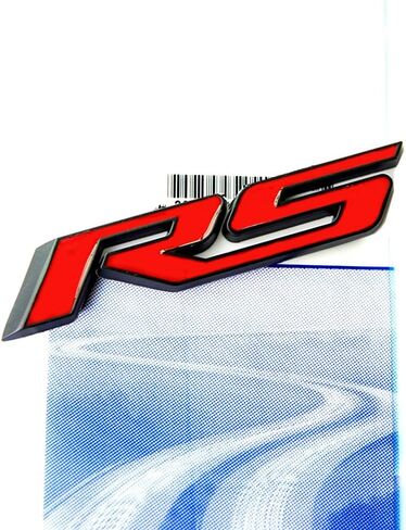 2X OEM كروم Rs R S شعارات شارات ملصق شعار ثلاثي الأبعاد Allloy لسلسلة كامارو كروم أحمر in Kuwait