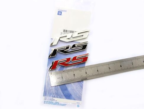2X OEM كروم Rs R S شعارات شارات ملصق شعار ثلاثي الأبعاد Allloy لسلسلة كامارو كروم أحمر in Kuwait