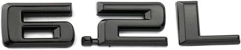 قطعتان جديدتان 6.2L شعارات ثلاثية الأبعاد لغطاء المحرك متوافق مع Chevy Silverado 1500 2500HD (أسود لامع) in Kuwait