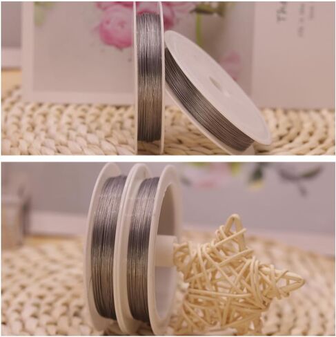 Beading Wire for Jewelry Making, 28-Gauge Thin Metal Wire Bracelet Making Wire 141 FT Stainless Steel Wire in Kuwait