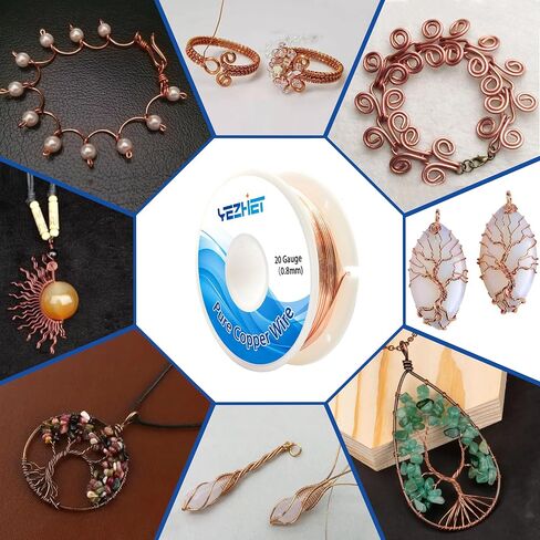 99.9% Solid Bare Copper Wire(20 Gauge, 66Ft), Dead Soft, 0.22 Pound Spool Pure Copper Wire for Crafts, Jewelry Making, Electroculture Gardening in Saudi Arabia