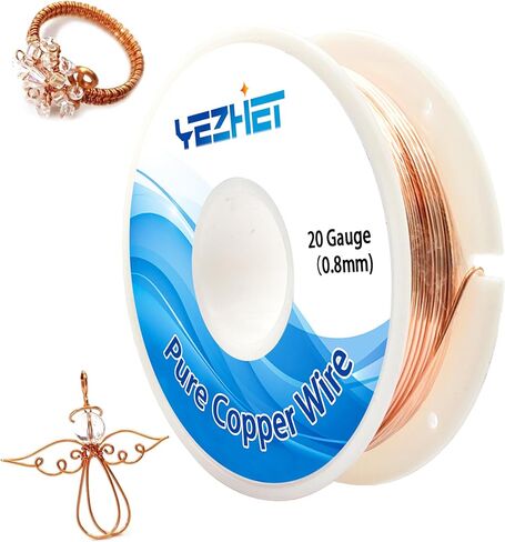 99.9% Solid Bare Copper Wire(20 Gauge, 66Ft), Dead Soft, 0.22 Pound Spool Pure Copper Wire for Crafts, Jewelry Making, Electroculture Gardening in Saudi Arabia