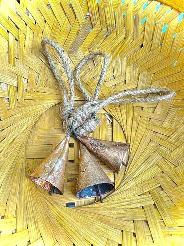 خمر أجراس القصدير الهندي ريفي الرنين خمر جلجل جرس أجراس البقر شجرة عيد الميلاد الحرف الديكور 4 سم مجموعة من 10 أجراس in Kuwait