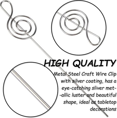 H&W 50pcs 4.7''L حلقة حلقة شكل دائري DIY حرفة سلك كليب الجدول حاملي بطاقات ملاحظة صورة صورة مذكرة حامل معدني المشبك لحفل عيد ميلاد مكتب DIY كعكة توبر (WE5-D1) in Kuwait