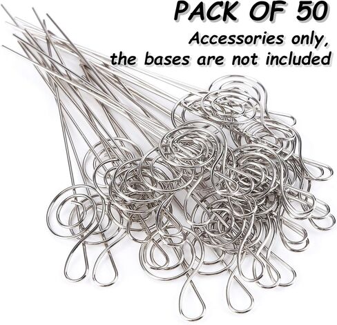 H&W 50pcs 4.7''L حلقة حلقة شكل دائري DIY حرفة سلك كليب الجدول حاملي بطاقات ملاحظة صورة صورة مذكرة حامل معدني المشبك لحفل عيد ميلاد مكتب DIY كعكة توبر (WE5-D1) in Kuwait