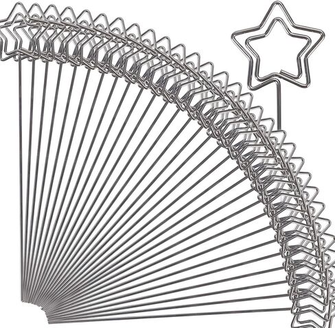 H&W 50pcs 4.7''L حلقة حلقة شكل دائري DIY حرفة سلك كليب الجدول حاملي بطاقات ملاحظة صورة صورة مذكرة حامل معدني المشبك لحفل عيد ميلاد مكتب DIY كعكة توبر (WE5-D1) in Kuwait