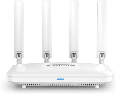 جهاز توجيه AX1800 WiFi 6، جهاز توجيه الإنترنت اللاسلكي ثنائي النطاق 802.11ax، جهاز توجيه جيجابت، شبكة سهلة، جهاز توجيه الألعاب، IPV6، WPA3، OFDMA، MU-MIMO، منافذ RJ45 بسرعة 1000 ميجابت في الثانية، يدعم أكثر من 30 جهازًا (أبيض) in Kuwait