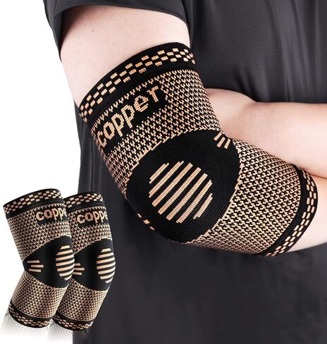 Copper Elbow Sleeve,Elbow Compression Sleeve, Elbow Brace For Tendonitis and Tennis Elbow,Golfers, Arthritis, Bursitis. Elbow Pain Relief,Weightlifting, Fit for Men & Women in Saudi Arabia