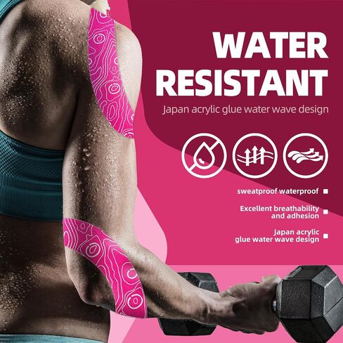 إصدار ممتد من شريط علم الحركة OK TAPE، شريط رياضي مرن أصلي - شرائط طويلة بطول 2 بوصة × 103 قدم - خالية من اللاتكس، قابلة للتنفس، احترافية للرياضيين الرياضيين في العلاج الطبيعي (أسود) in Kuwait