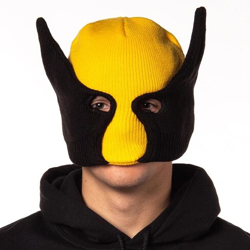 Marvel Wolverine Beanie X-Men Costume Character Mask Cuff Knit Beanie Hat Multicolored in Saudi Arabia
