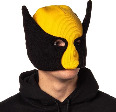 Marvel Wolverine Beanie X-Men Costume Character Mask Cuff Knit Beanie Hat Multicolored in Saudi Arabia