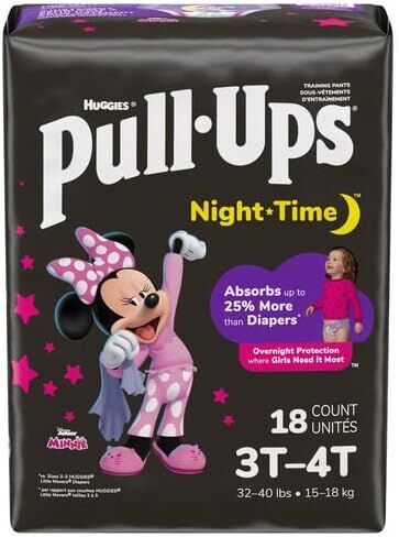 ملابس داخلية للتدريب على استخدام المرحاض للفتيات أثناء الليل من Pull-Ups، 3T-4T، 18 قيراط in Kuwait