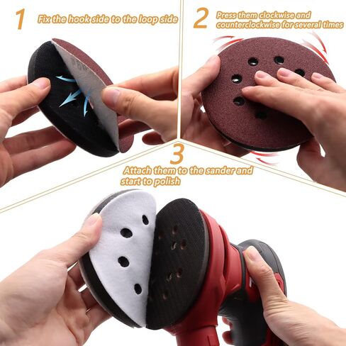 5 Pack 6 Inch 25 Holes Hook and Loop Interface Pads for Orbital Sander | Soft Density Sponge, Buffer Cushion Backing Pads, Foam Sanding Interface Pads for Automotive Woodworking Polishing in Saudi Arabia
