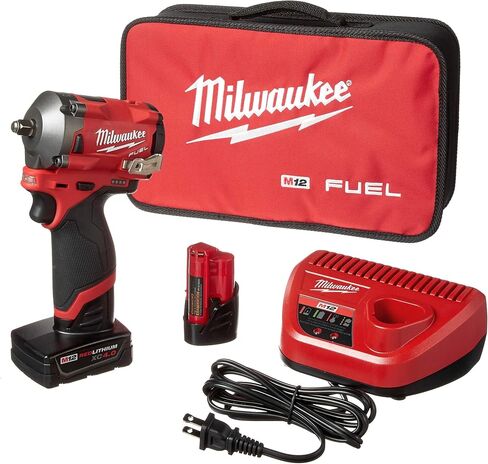 Milwaukee 2554-22 M12 FUEL Stubby 3/8 in. Impact Wrench Kit (2 Ah/4 Ah) in Saudi Arabia