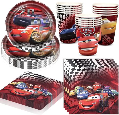Cars Party Supplies Cars Birthday Party Favors Includes Cups Plates Napkins for Cars Birthday Baby Shower Decor in Kuwait
